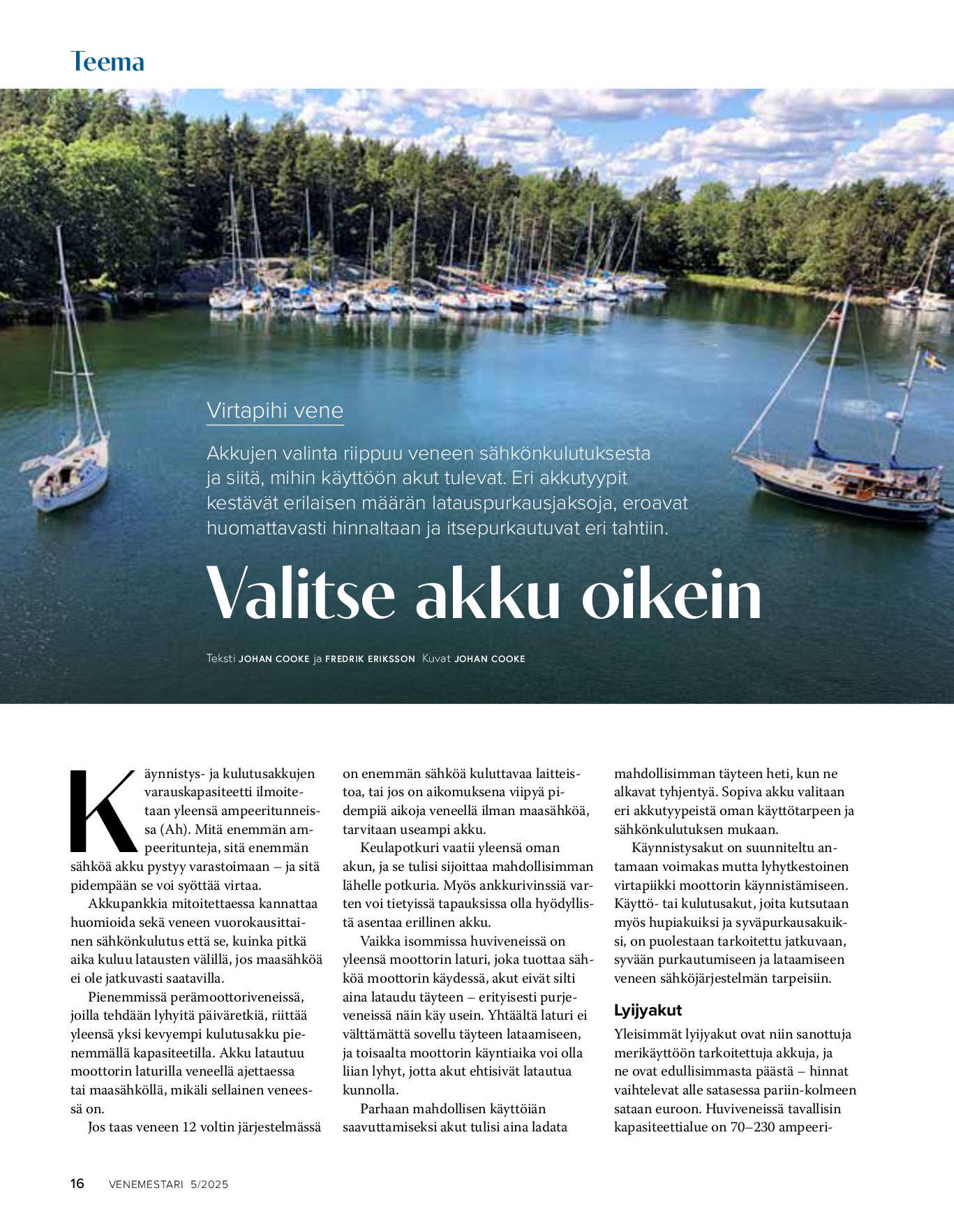 Teema: Virtapihi vene – Valitse akku oikein
