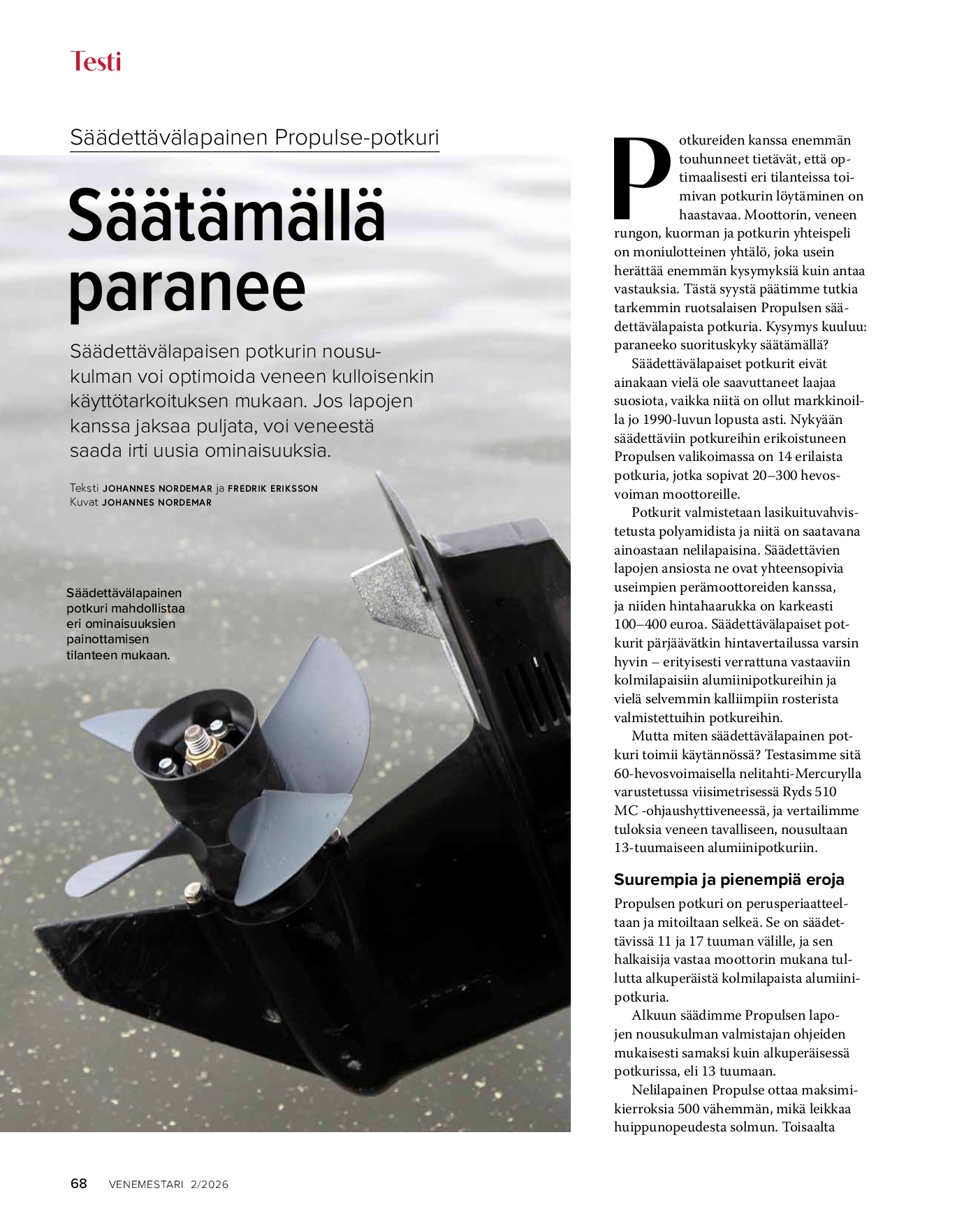 Testi: säätölapapotkuri